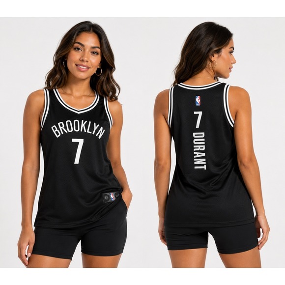Fanatics Tops - Fanatics Kevin Durant Brooklyn Nets NBA Jersey Tank Top Black Womens Large 7
